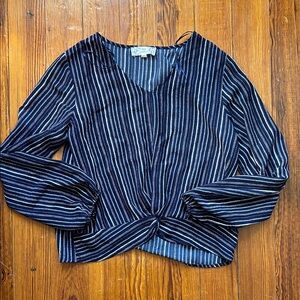 Pink Republic Navy and White Striped Blouse